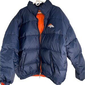 Denver Broncos Starter Reversible Jacket Navy/Orange Large NFL Down-Filled Winte